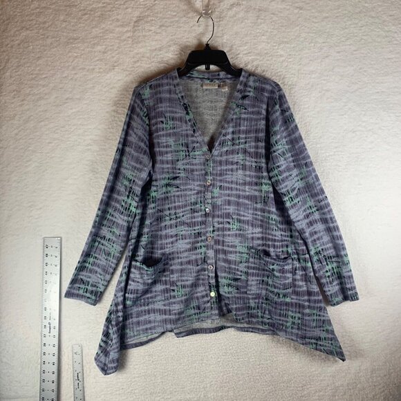 Logo By Lori Goldstein‎ Women’s Tie Dye Button Down Cardigan Sweater Size M 9100 - Picture 1 of 10